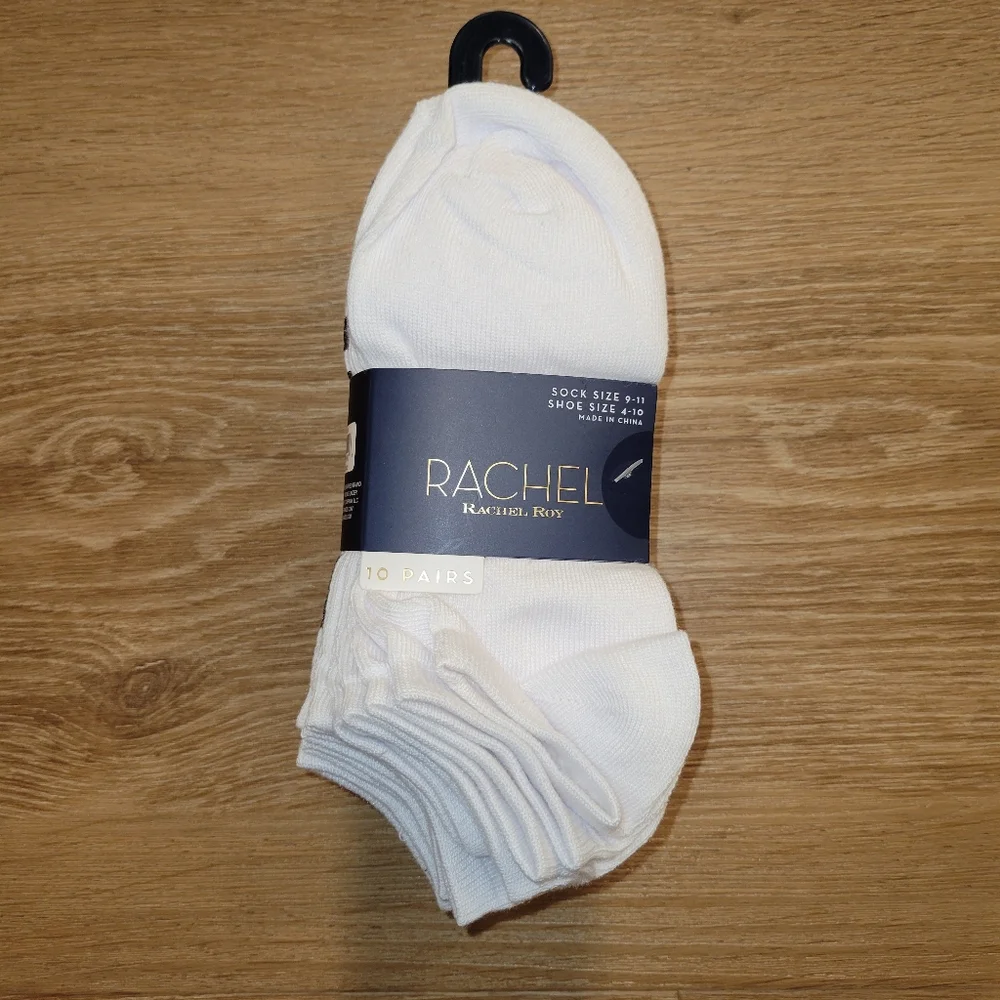 Rachel Rachel Roy 10 Pairs White Women’s Low Cut Socks Size 9-11 New